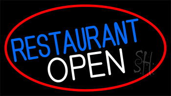 Restaurant Open With Red Border LED Neon Sign