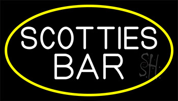 Scotties Bar With Yellow Border LED Neon Sign