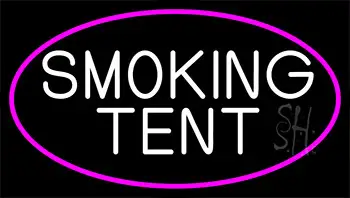 Smoking Tent With Pink Border LED Neon Sign