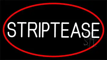 Striptease With Red Border LED Neon Sign