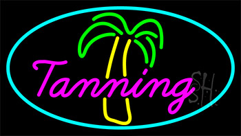 Tanning With Palm Tree LED Neon Sign