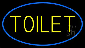 Toilet With Blue Border LED Neon Sign