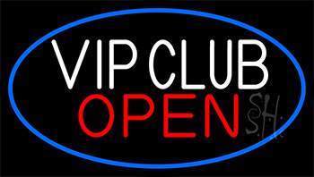 Vip Club With Blue Border LED Neon Sign