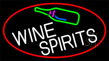 Wine Spirits With Red Border LED Neon Sign
