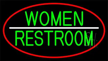 Women Restroom With Red Border LED Neon Sign