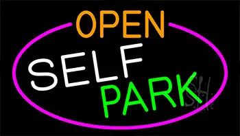 Open Self Park With Pink Border LED Neon Sign