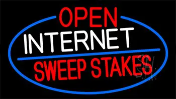 Open Internet Sweepstakes With Blue Border LED Neon Sign