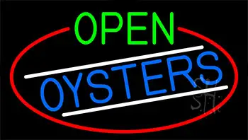 Open Oysters With Red Border LED Neon Sign