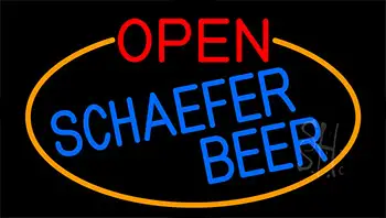 Open Schaefer Beer With Orange Border LED Neon Sign