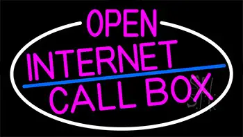 Pink Open Internet Callbox With White Border LED Neon Sign