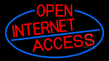Red Open Internet Access With Blue Border LED Neon Sign