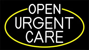 White Urgent Care With Yellow Border LED Neon Sign