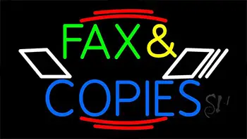 Multicolored Fax And Copies LED Neon Sign