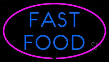 Blue Fast Food Pink LED Neon Sign