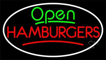 Open Hamburger LED Neon Sign
