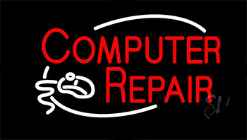 Red Computer Repair Logo 1 LED Neon Sign