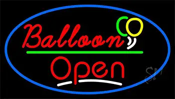Open Balloon Green Line LED Neon Sign