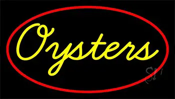 Yellow Oysters Red LED Neon Sign