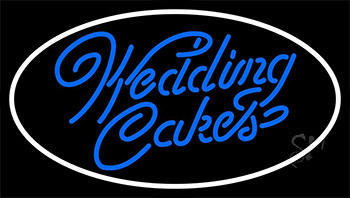 Blue Wedding Cakes Cursive LED Neon Sign