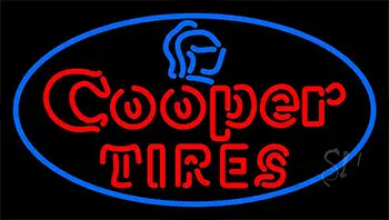 Double Stroke Cooper Tires Blue LED Neon Sign