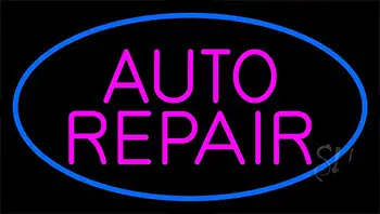 Pink Auto Repair Blue LED Neon Sign