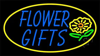 Blue Flower Gifts In Block LED Neon Sign