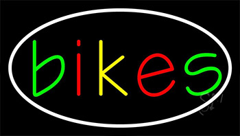Multicolored Bikes With Border LED Neon Sign