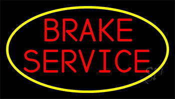Yellow Border Brake Service LED Neon Sign