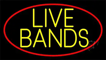 Yellow Live Bands 1 LED Neon Sign