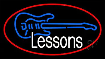 Guitar Logo Lessons 2 LED Neon Sign