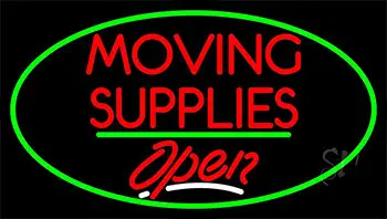Moving Supplies Open Green Line LED Neon Sign