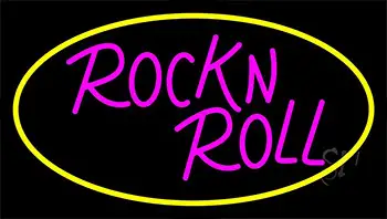Pink Rock N Roll Guitar 2 LED Neon Sign
