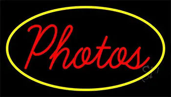 Red Cursive Photos With LED Neon Sign