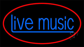 Blue Live Music 3 LED Neon Sign