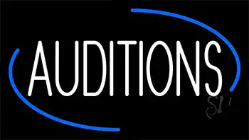 White Auditions LED Neon Sign