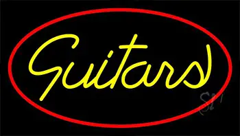 Yellow Guitars Cursive LED Neon Sign