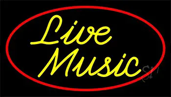 Yellow Live Music Cursive 2 LED Neon Sign