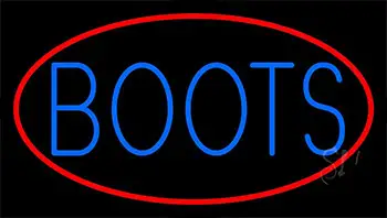 Blue Boots With Red Border LED Neon Sign