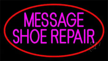 Custom Pink Shoe Repair With Border LED Neon Sign