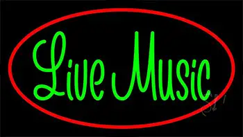 Green Live Music 3 LED Neon Sign