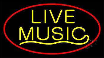 Live Music In Yellow LED Neon Sign