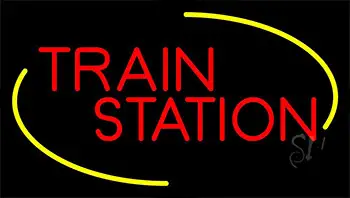 Red Train Station LED Neon Sign