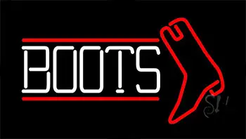 White Boots With Logo LED Neon Sign