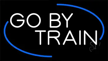 White Go By Train LED Neon Sign