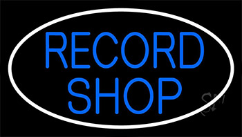 Blue Record Shop 2 LED Neon Sign