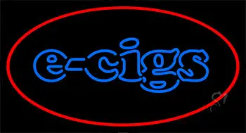 E Cigs Red Border LED Neon Sign