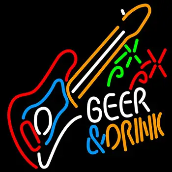 Beer and Drink Guitar LED Neon sign