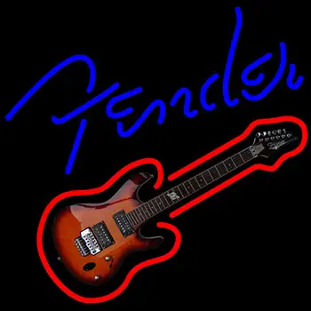 Fender Blue Red Guitar LED Neon Sign