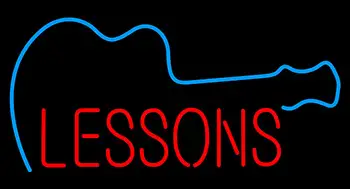 Guitar Lessons LED Neon Sign