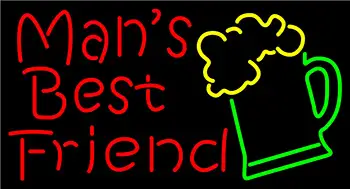 Man Best Friend Beer Glass Man Cave LED Neon Sign
